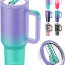 Greatyos 40 oz Tumbler with Handle and Flip Straw Lid - Upgraded Traveler 40oz Tumblers with Lids Straws Vacuum Insulated Leak Proof Stainless Steel Cup Mug Gifts for Men Women Him Her (Mermaid)