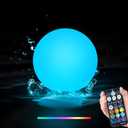 LOFTEK Floating Pool Lights - 6-inch Cordless Ball Light with Remote - 3 Modes & 16 RGB Color Changing Lamp Dimmable - Rechargeable & Hangable & Waterproof Shower Lamp for Party Decor -1 Piece