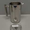 Secura French Press Coffee Maker, 304 Grade Stainless Steel Insulated Coffee Press with 2 Extra Screens, 50oz (1.5 Litre), Silver