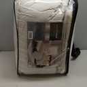 Madison Park King Comforter Set Clipped Jacquard Stripes with Buttons Boho Comforter for a King-Size Bed, Cotton Oversized Comforters with Removable Cover Boho Bedding, King Ivory 9 Piece