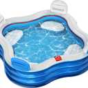 QPAU Inflatable Swimming Pool, Jelly Blue