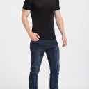 Mens Silk T Shirt Soft Undershirt Summer Comfort Breathable Tee Workout Top Casual Sleep Wear No Shrink,Great Gift (Black, XXL)