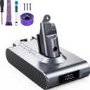 6000mAh Replacement Battery with Battery Level Display for Dyson V6 Compatible with Dyson V6 Vacuum Cleaner Series Animal DC72 DC74 SV03 SV05 SV06 SV07 SV09 V6 Absolute/V6 Motorhead/V6 Fluffy