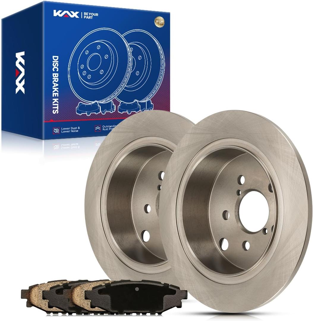 KAX Rear Brake Kit, OE Brake Rotors and Ceramic Brake Pads | Replacement for Subaru Forester 2014-2018, Impreza 2012-2019, Crosstrek 2016-2019, XV Crosstrek 2013-2015, Automotive Replacement Brake Kit (31605+D1114)