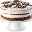 Nucookery 10 Inches Rotating Cake Stand for Party, Ceramic Dessert Stand Turntable for Cake Decorating, Spinner Decorative Cupcake Stand, Round Cake Plate, White