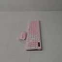 Wireless Keyboard and Mouse Combo, Reccazr 2.4G Full-Sized Keyboard and Mouse Cordless, 3 DPI Adjustable Mouse, Dual-System Keyboard for Computer/Laptop/Windows/Mac (Pink & White)