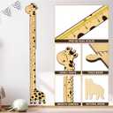 Wooden Growth Chart for Kids,Giraffe Height Chart for Boy Girls,Measuring Board for Kids Height,for Child's Room,Nursery Decor Decoration Wall Art (Brown Giraffe)