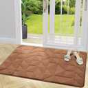 OLANLY Door Mats Indoor, Non-Slip, Absorbent, Dirt Resist, Entrance Washable Mat, Low-Profile Inside Entry Doormat for Entryway (48x32 inches, Brown)