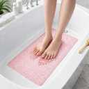 Bathtub Mat Non Slip, Bath Mat for Tub Non Slip, Tub Mat Extra Large 36 x 17 in, Bathtub Mat with Suction Cups & Drain Holes, Soft Foam, Machine Washable, White