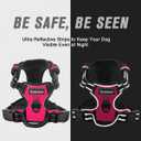 BARKBAY No Pull Dog Harness Front Clip Heavy Duty Reflective Easy Control Handle for Large Dog Walking(Pink,L)