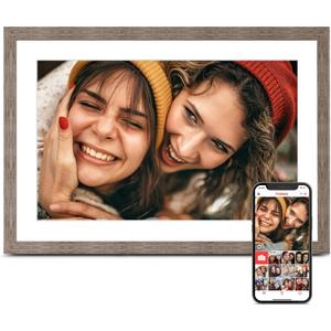 Frameo 10.1 Inch Digital Picture Frame, Digital Photo Frame WiFi, 32GB Memory, Electric Slideshow Frame, 1280 * 800 HD Touch Screen, Wall Mountable, Share Instantly, Mom Gifts, Greige