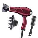 Infiniti PRO CONAIR Hair Dryer with Diffuser, Professional AC Motor, Tourmaline Ceramic Technology Blow Dryer, Includes Concentrator and Blowout Brush, Burgundy