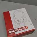 USB Headset with Microphone for PC, Wired Headphones with Mic USB Headsets with Noise Cancelling Microphone, Computer Headset with Microphone for Home Office Online Class Teams SkypeBlack