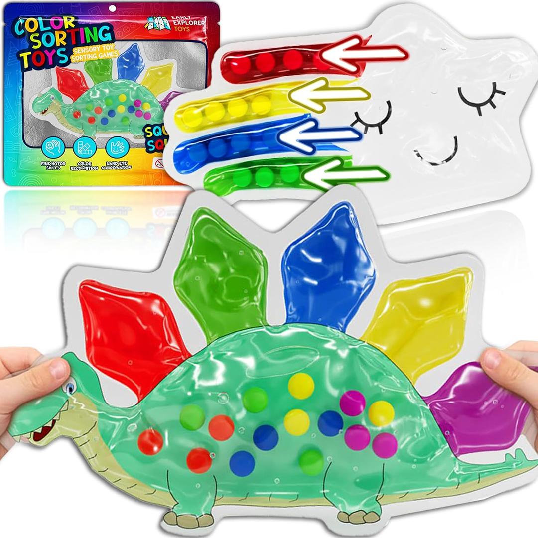 3 x 2-Pack Color Sorting Sensory Toys Perfect for Fine Motor Skills Toys for 3 4 5 Years Old Toddler Montessori Travel Toys Sensory Toy for Toddler Preschool Gift for Calm Down Color