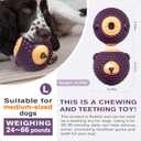 Unbreakable Dog Toy for Power Chewers, Large Dog Interactive Feeder with Food Cups & Treat Food Slow Feeder - Anxiety Relief with Pupscile for Large Breeds (Purple)