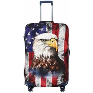Guiteinyi American Flag Bird Luggage Cover for Suitcase Elastic Non Scratch Travel Protector Travel Washable Suitcase Cover Fits 18-32 Inch Luggage