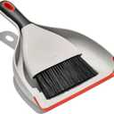 OXO Good Grips Dust Pan And Brush, 12 X 9, 2" Handle, Plastic, White