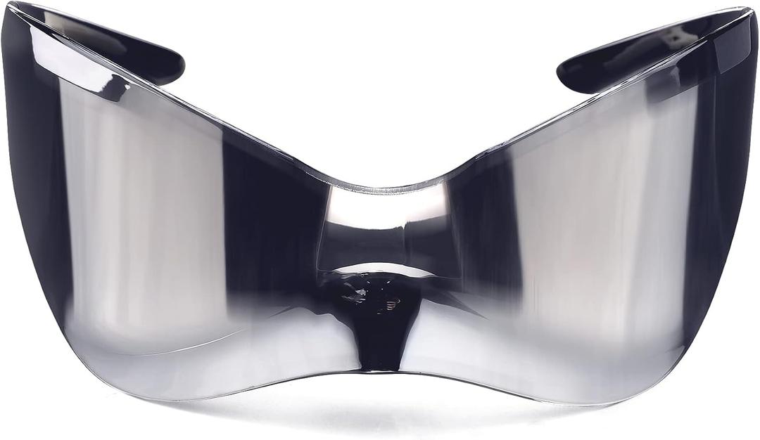 Oversized Futuristic Sunglasses for Men Women Alien Wrap Around Shield Fashion Chic Mask Sun Glasses Shades