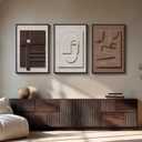 Large 3D Textured Framed Neutral Abstract Wall Art Set, 3 Piece, 20x30 In, Brown White