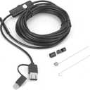 USB Endosecope, 3 in 1 Endoscope 5.5mm Lens Borescope Inspection Camera with 6 Adjustable LED 5M Cable Scope Camera IP67 Type-C USB Video Compatible with Phones/Tablets/Computers
