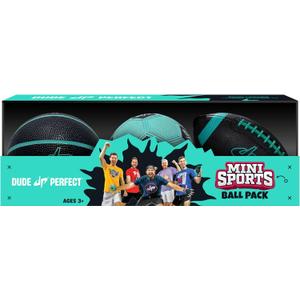 Dude Perfect Mini Sports Balls, Kids and Adults Multi-Pack Sports Ball Set, Indoor and Outdoor Play, Includes Football, Basketball and a Soccer Ball, 2 Pack