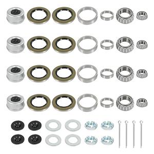 4 Sets 25580 14125A Boat Trailer Axle Bearings Kit, 22333TB/1036 Grease Seals, 2.72'' Dust Caps Spindle Nuts Cotter Pins Washers for 52007000 lbs Tandem Axles #D42 Spindle