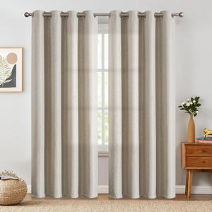 jinchan Linen Textured Room Darkening Curtain 90 Inch Long for Living Room 1 Panel Thermal Insulated Grommet Top Window Drape for Bedroom Greyish Beige Single Panel Curtain 52W x 90L jinchan Linen Textured Room Darkening Curtain 90 Inch Long for Living Room 1 Panel Thermal Insulated Grommet Top Window Drape for Bedroom Greyish Beige Single Panel Curtain 52W x 90L