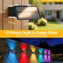 Solar Fence Lights Outdoor, 16 Pack Fence Solar Lights Waterproof | IP65 Fence Lights Solar Powered Up & Down LED Focus, 9 Color Modes, 12H Dusk to Dawn Glow for Pool/Patio/Backyard - Black