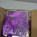 Yeaqee 50 Pcs Mini Metallic Foil Gift Bags with Handles 4x4.75x2.25'' Tiny Thank You Favor Bag Bulk with Tag for Back to School Wedding Baby Shower Birthday Summer Party(Purple, Gold)