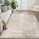 6x9 Area Rugs Living Room: Washable Large Neutral Brown Rug Abstract Soft Modern Stain Resistant Indoor Floor Non-Slip Carpet for Bedroom Nursery Kids Office Playroom Dining Room Under Table Home