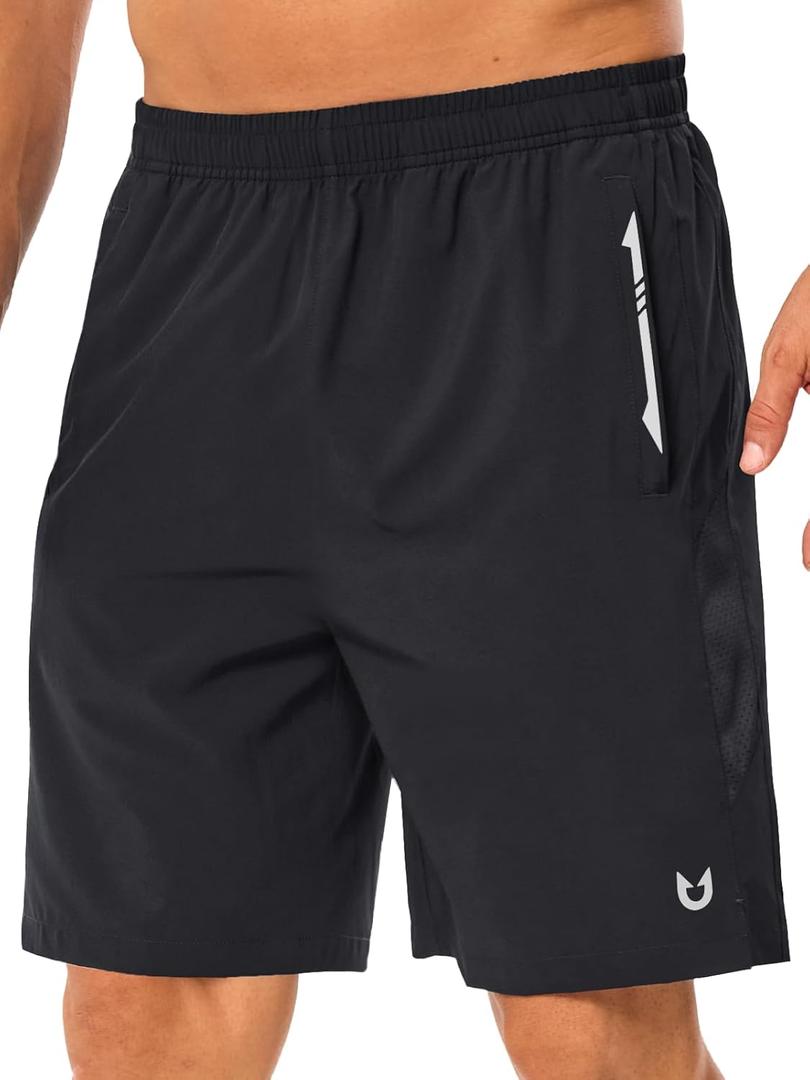 NORTHYARD Men's Running Athletic Shorts 5"/ 7"/ 9" Workout Gym Short Tennis Quick Dry Active Sport Hiking Basketball (Large, Black)