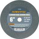 POWERTEC Bench Grinder Wheel 6 Inch 150 Grit, Aluminum Oxide Grinding Wheel for Bench Pedestal Grinder, 3/4" Thick 1/2" Arbor, Sharpening & Shaping Drill Bits, Blade, and Chisel 1PK (15520)
