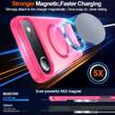 4 x MOZOTER for iPhone Air Case with Kickstand,[Compatible with MagSafe] [12FT Military Grade Protection] Slim Translucent Matte Shockproof Phone Case,6.5",Rosered