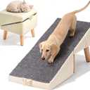 Dog Ramp for Couch & Bed, 2-in-1 Dog Stairs for Small and Medium Dogs & Cats, 16'' Indoor Pet Ramp with 23°Gentle Slope, Non-Slip Felt, Joint Protection for Senior & Injured Pets, Sturdy Ottoman-Style