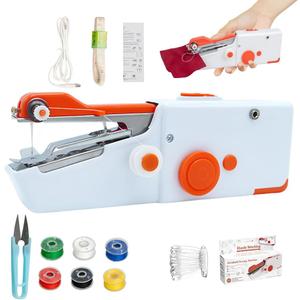 Handheld Sewing Machine for Beginners, Mini sewing machine, Easy to Use with Fast Stitch, Powered by Batteries or DC power, Perfect for Clothes, Fabrics, DIY, Hemming, Jeans & Denim