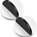 MorningRo 2 Pcs Self Adhesive Door Stoppers, Stainless Steel Floor Door Stop Wall Protector, Half Dome Floor Gate Stopper for Living Room, Bedroom, Bathroom, Office (Ivory)