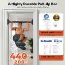 Sportneer Pull Up Bar: Strength Training Chin up Bar No Screws - Adjustable 29.5''-37''(75-94cm) Width Locking Mechanism Pull up Bar for Doorway - Max Load 440lbs for Home Gym Upper Body Workout, Non-slip
 Black