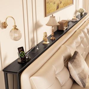Huuger 133.9 Inch Sofa Table with Power Outlets, Skinny Behind Couch Table
5.9 Inch Narrow Entryway Table, Extra-Long Console Table, Behind the Couch Table with Outlet for Living Room, Black