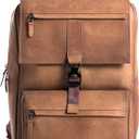 VELEZ Brown Leather Backpack for Men and Women 17 inch Laptop Bag Handmade Business & Casual Daypack Genuine Leather Work Bag