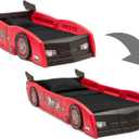 Delta Children Grand Prix Race Car Toddler-to-Twin Bed, Red, 94.49x45.34x21.47 Inch