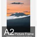 A2 Frame, 16.5 x 23.4 Frame A2 Picture Frame, Solid Wood White Poster Frame-Horizontal and Vertical Wall Hanging for Home, Exhibition, Cafe (White)