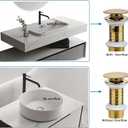 Bathroom Sink Drain, Gold Drain Stopper Bathroom Sink Without Overflow,Pop Up Drain Assembly with Detachable Strainer Basket,Built-in Anti-Clogging Strainer,Stainless Steel