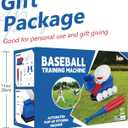 Automatic Baseball Pitching Machine for Kids, Baseball Hitting Trainer with Bat & 4 Balls, T Ball Launcher Training Equipment, Outdoor Indoor Sports Toy Gift for Boys Girls 6+
