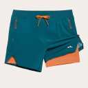 maamgic Mens 5" Gym Running Shorts for Men 2 in 1 Quick Dry Workout Athletic Shorts, Size: M