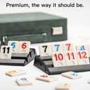 Rummy Game Set, 2-4 Players with 106 Rummy Tiles and 4 Racks, Rummy Travel Game Set with Faux Leather Case, Fun Family Classic Board Games (Green)