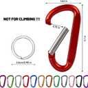 12PCS Carabiner Keychain Clip - 3" Aluminum Caribeener Key Clip,D Ring Shape Nonlocking Carabeaner Hook Buckle,Multi-Function Spring Snap Key Clips Tool for Home,Camping,Hiking,Traveling,Backpack