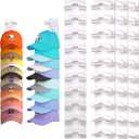 Hat Organizer for Baseball Caps 4Pack, Hat Rack for Wall with Strong Adhesive Hold up to 40 Hats, Hat Hanger Holder Display for Door Closet, Cap Organizer Storage Multilayer Two Mounting Option(White)