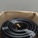 100FT 5/8 Heavy Duty Rubber Garden Hose - 200psi Working, 1000psi Burst - Hot/Cold Water - Five-Layered Braiding for Durability - Versatile for Gardening, Agriculture, Construction(Black)