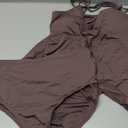 Aleumdr Women's Tankini Swimsuits Tummy Control Two Piece Bathing Suit V Neck Tie Front Flowy Swim Top with Bottom (X-Large, Coffee)