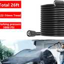 26FT Power Pressure Washer Hose with Gun Extension Wand 5 Nozzle Tips Kit